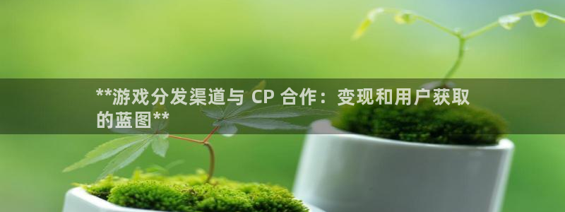 新航娱乐app的最新版本更新内容：**游戏分发渠道与 CP 合作：变现和用户获取
的蓝图**